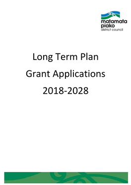 Long Term Plan Grant Applications 2018-2028