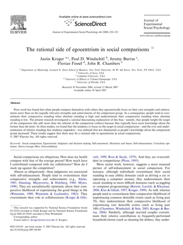 The Rational Side of Egocentrism in Social Comparisons Q