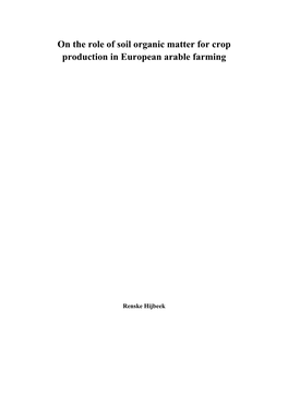 On the Role of Soil Organic Matter for Crop Production in European Arable Farming