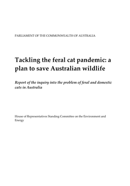 Tackling the Feral Cat Pandemic: a Plan to Save Australian Wildlife