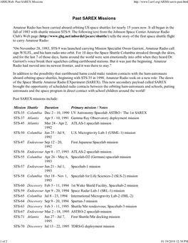 Arrlweb: Past SAREX Missions