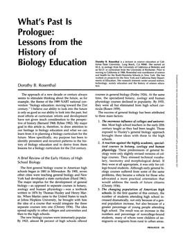 Lessons from the History of Biology Education