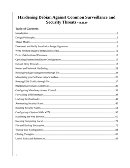 Hardening Debian Against Common Surveillance and Security Threats V18.11.10