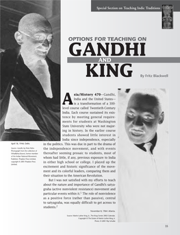 Options for Teaching on Gandhi and King