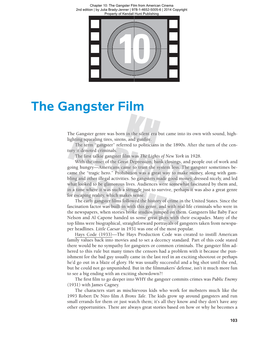 The Gangster Film from American Cinema 2Nd Edition | by Julia Brady-Jenner | 978-1-4652-5005-6 | 2014 Copyright Property of Kendall Hunt Publishing 10