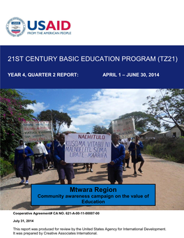 Mtwara Region Community Awareness Campaign on the Value of Education