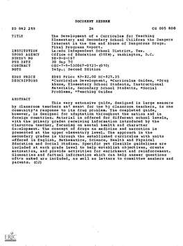 ED 042 219 DOCUMENT RESUME CG 005 800 the Development of A