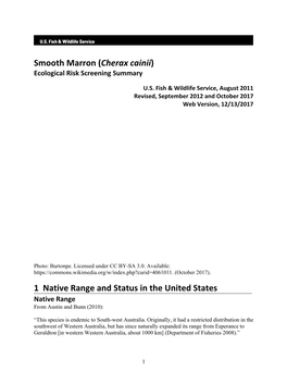 Cherax Cainii) Ecological Risk Screening Summary