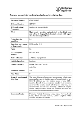 Multi-Country Non-Interventional Study on the Effectiveness and Safety of Empagliflozin in Adult Patients with Type 2 Diabetes in Europe and Asia