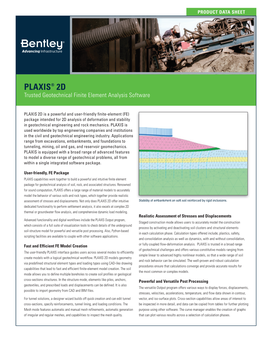 PLAXIS® 2D Trusted Geotechnical Finite Element Analysis Software