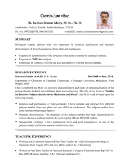 Curriculum-Vitae Kankan-Maity.Pdf