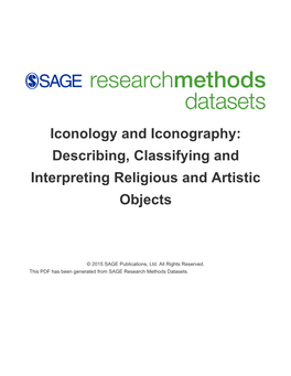Iconology and Iconography: Describing, Classifying and Interpreting Religious and Artistic Objects