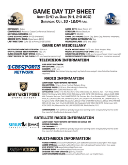 Gameday Tip Sheet.Indd