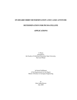 Orbit Determination and 3-Axis Attitude