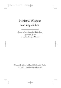 Nonlethal Weapons and Capabilities