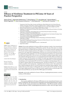 Efficacy of Sirolimus Treatment in Pecoma–10 Years of Practice Perspective