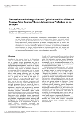 Discussion on the Integration and Optimization Plan of Natural Reserve-Take Gannan Tibetan Autonomous Prefecture As an Example