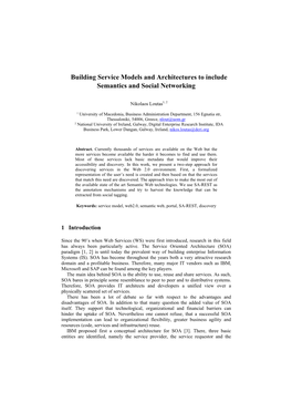 Building Service Models and Architectures to Include Semantics and Social Networking