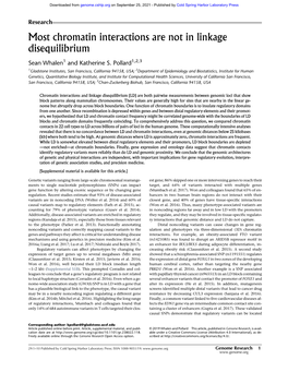 Most Chromatin Interactions Are Not in Linkage Disequilibrium