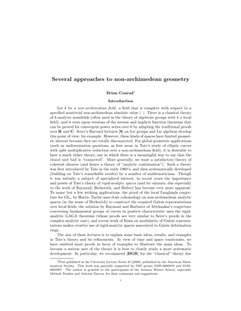 Several Approaches to Non-Archimedean Geometry