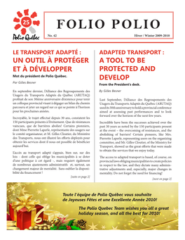 Folio Polio #42 D'hiver 2009-2010