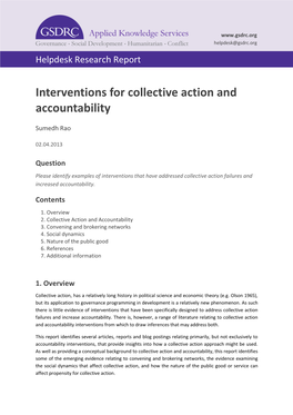 Interventions for Collective Action and Accountability