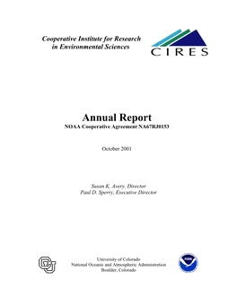 Annual Report NOAA Cooperative Agreement NA67RJ0153