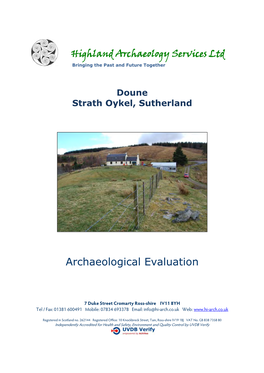 Archaeological Evaluation