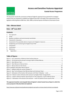 Access and Sensitive Features Appraisal Coastal Access Programme