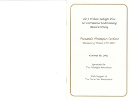 Fernando %Enrique Cardoso President Of'brazil 1995-2003