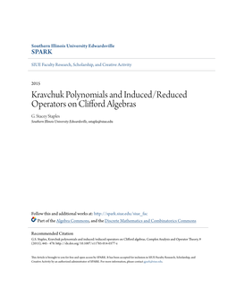 Kravchuk Polynomials and Induced/Reduced Operators on Clifford Algebras G