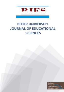 Beder University Journal of Educational Sciences