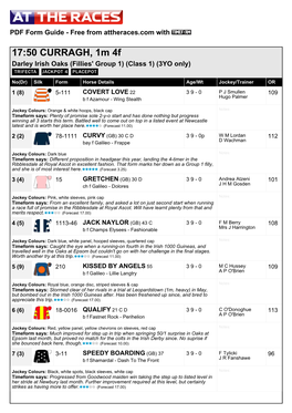 At the Races PDF FORM GUIDE