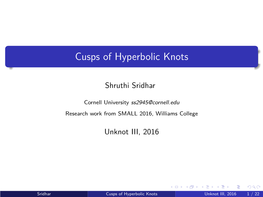 Cusps of Hyperbolic Knots