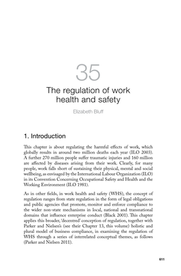 The Regulation of Work Health and Safety Elizabeth Bluff