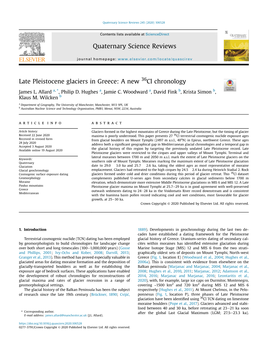 Late Pleistocene Glaciers in Greece: a New 36Cl Chronology