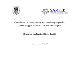 Cumulation of Poverty Measures: the Theory Beyond It, Possible Applications and Software Developed