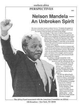 Nelson Mandela an Unbroken Spirit