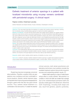 Esthetic Treatment of Anterior Spacings in a Patient with Localized