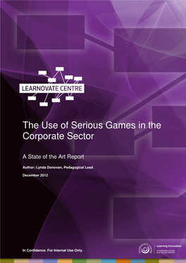 The Use of Serious Games in the Corporate Sector