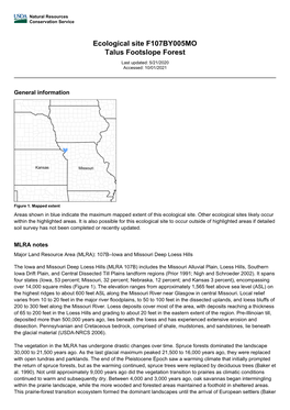 Ecological Site F107BY005MO Talus Footslope Forest