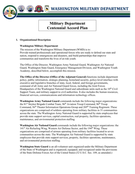 Military Department Centennial Accord Plan