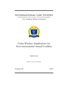 Cyber Warfare: Implications for Non-International Armed Conflicts