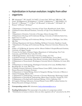 Hybridization in Human Evolution: Insights from Other Organisms