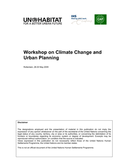 Workshop on Climate Change and Urban Planning