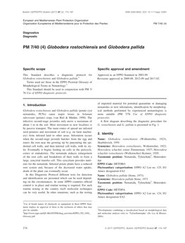 PM 7&#X002f;40 (4) Globodera Rostochiensis and Globodera Pallida