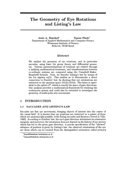 The Geometry of Eye Rotations and Listing's Law