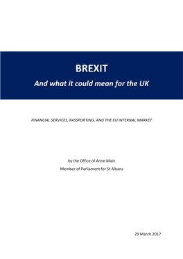 BREXIT and What It Could Mean for the UK