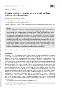 Populist Stories of Honest Men and Proud Mothers: a Visual Narrative Analysis