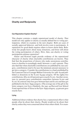 Charity and Reciprocity